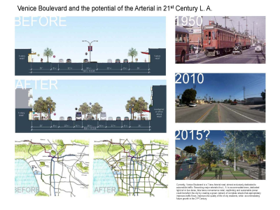 Venice Blvd. returns as a multimodal street with transit